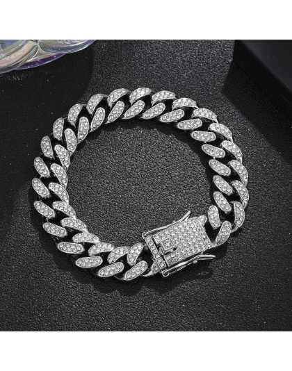 Luxury Iced Out Cuban Link Chain Bracelet for Men