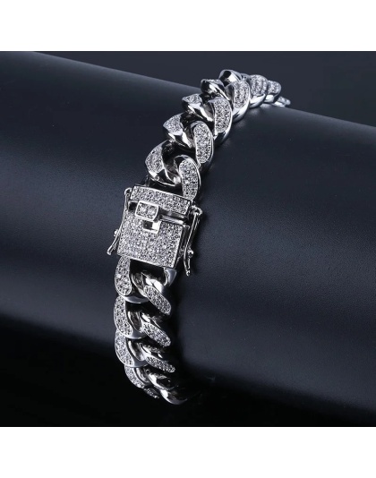 Luxury Iced Out Cuban Link Chain Bracelet for Men
