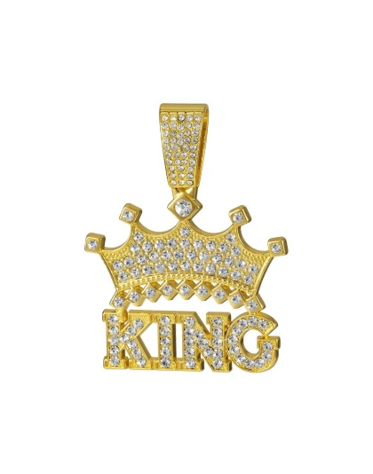 Men Hip Hop Crown with King Pendant Necklace