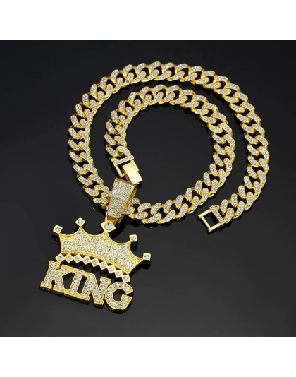 Men Hip Hop Crown with King Pendant Necklace with....