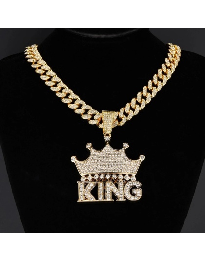 Men Hip Hop Crown with King Pendant Necklace