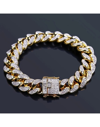 Luxury Iced Out Cuban Link Chain Bracelet for Men