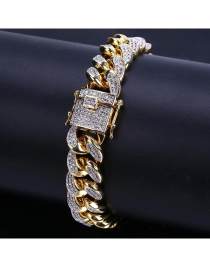 Luxury Iced Out Cuban Link Chain Bracelet for Men